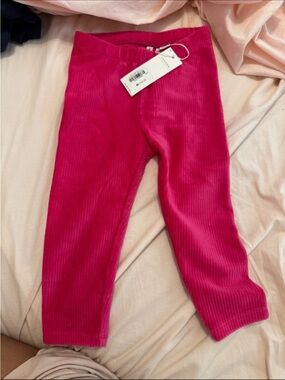 Janie and Jack Hot Pink Corduroy Leggings